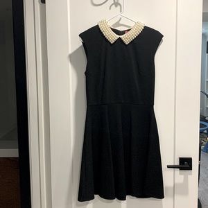 Classic Little Black Dress with defiled collar